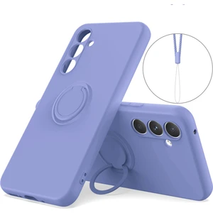 Samsung Galaxy A34 5g Sıvı Silikon Koruyucu Kapak Yüzüğü Kickstand Telefon Kılıfı Bilek Ipi (Yurt Dışından)