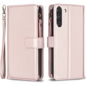 Samsung Galaxy S21 Fe 5g Manyetik Telefon Kapağı Pu Deri Cüzdan Stand Zippered Telefon Kılıfı (Yurt Dışından)