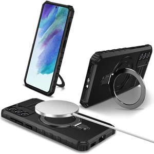 Samsung Galaxy S21 Fe 5g Cep Telefon Kılıfı Pc+Tpu Manyetik Metal Yüzük Kickstand Cover (Yurt Dışından)
