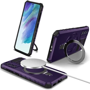 Samsung Galaxy S21 Fe 5g Cep Telefon Kılıfı Pc+Tpu Manyetik Metal Yüzük Kickstand Cover (Yurt Dışından)