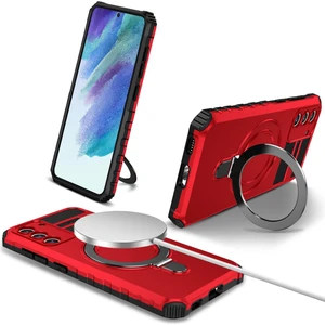Samsung Galaxy S21 Fe 5g Cep Telefon Kılıfı Pc+Tpu Manyetik Metal Yüzük Kickstand Cover (Yurt Dışından)