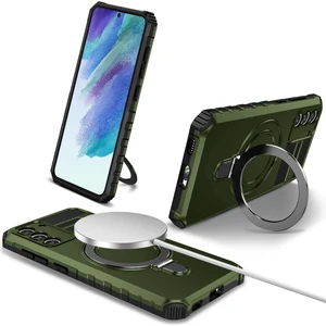 Samsung Galaxy S21 Fe 5g Cep Telefon Kılıfı Pc+Tpu Manyetik Metal Yüzük Kickstand Cover (Yurt Dışından)