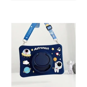 Alfa MEC Samsung Galaxy Tab A8 10.5 SM-X200 2021 Uyumlu Astronot Kılıf Standlı Eğlenceli Koruma