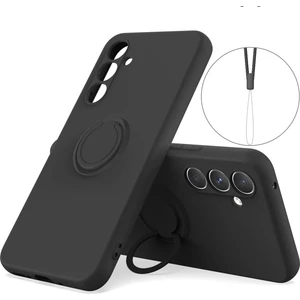 Samsung Galaxy A34 5g Sıvı Silikon Koruyucu Kapak Yüzüğü Kickstand Telefon Kılıfı Bilek Ipi (Yurt Dışından)