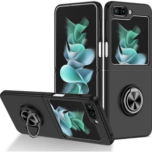 Samsung Galaxy Z Flip5 5g Sert Pc Telefon Kılıfı Yüzük Kickstand Kapak Desteği Manyetik Araba Montajı (Yurt Dışından)
