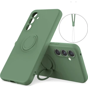 Samsung Galaxy A34 5g Sıvı Silikon Koruyucu Kapak Yüzüğü Kickstand Telefon Kılıfı Bilek Ipi (Yurt Dışından)