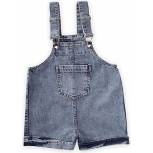 Askılı Kot Salopet 2-7 Yaş Mavi