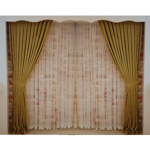 Figen Perde Açık Fıstık Yeşili Renk Fon Kadife Perde Çift Kanat 1/3 Sık Pileli Dikim V-18