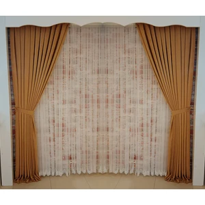 Figen Perde Tomruk Renk Fon Kadife Perde Çift Kanat 1/3 Sık Pileli Dikim V-09