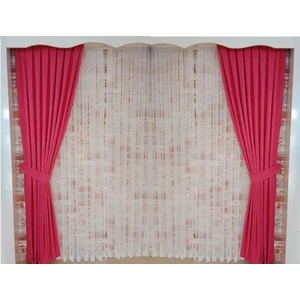 Figen Perde Fuşya Pembe Renk Fon Kadife Perde Çift Kanat 1/3 Sık Pileli Dikim V-38