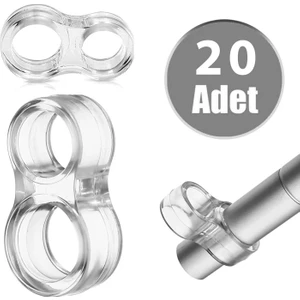 Kacar Home 20LI Şeffaf Silikon Kapı Durdurucu Tutucu Pencere Kolu Stoperi Kapı Kolu Tamponu