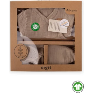 Organik Hastahane Çıkışı Bebek Takımı Vizon