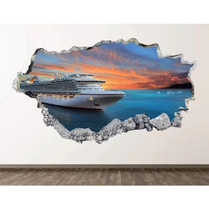 Kt Grup Dev Gemi Manzara Full Hd Baskı 3D Modern Duvar Sticker