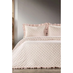 Zebra Casa Lima Pudra Çift Kişilik Yatak Örtüsü Seti