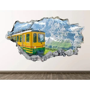 Kt Grup Sarı Dağ Treni Full Hd Baskı 3D Modern Duvar Sticker