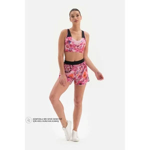 Pembe Kadın Desenli Şort Taytlı