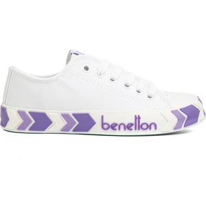Benetton®| BN-90620- Beyaz Lila - Kadın Spor Ayakkabı