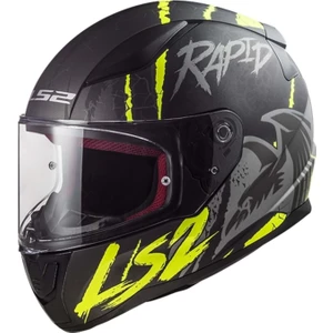Ls2 Rapid Raven Mat Siyah-Gri-Neon Sarı Kask 2xl