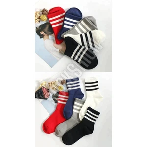 Unisex 5'li Çizgili Tenis Model Çorap - Ekstra Rahat ve Esnek 5 Çift