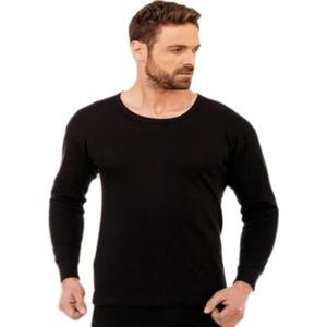 Termal Fanila Erkekler İçin Siyah Kışlık Yumuşak Doku Konfor Üst