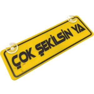 Wonder Like Çok Şekilsin Ya Yazılı Sarı Dekor Plaka Vantuzlu Cam Süsü