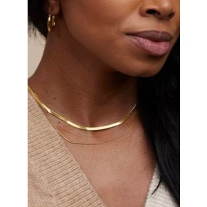 2li Set Italyan Ezme Snake Kadın Kolye Gold Çelik Üzeri Altın Kaplama Garanti Belgeli