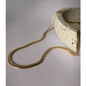 Kadın Için Uzun Vintage Zincir Kolye Gold Renk Çelik Üzeri Altın Kaplama 2 Yıl Garanti Belgeli