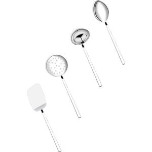 4 Parça Lüx Kepçe, Kevgir, Spatula, Kaşık Takımı