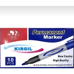 Lacivert Mavi Marker Kalem Keçeli Kalem Koli Kalemi Tahta Kalemi 10 Adet Kırgıl-Lacivert