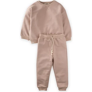 Basic Karyoka Detaylı Sweatshirt Takım 3-8 Yaş Bej