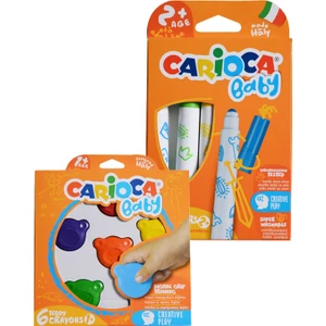 Teddy Şekilli Mum Boya ve Carioca Baby Marker 2 Adet Boyama Seti