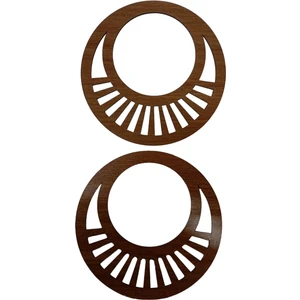 Ala Depo Ahşap Çanta Sapı Mdf Kulp Ceviz Zebra Desen (1 Çift)