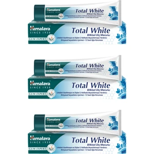 Total White Diş Macunu, Bitkisel, Vejetaryen, Florürsüz, Parabensiz, 100 ml 3 Adet