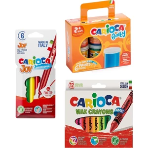 Baby Parmak Boya - Carioca Joy - Carioca Wax Crayons 3 Adet Boyama Seti
