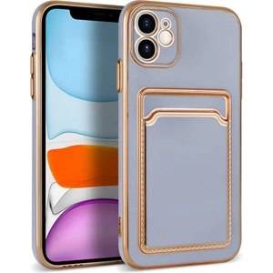 Heptek İletişim Apple iPhone 11 Kılıf Kamera Korumalı Parlak Renkli Altın Işlemeli Kartlıklı Cüzdanlı Kapak (K.bark)