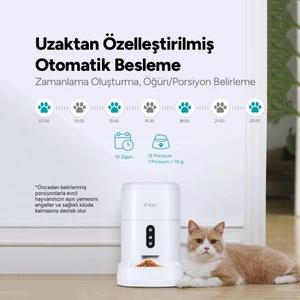 Foodi Uygulama ile Uzaktan Kontrol Edilebilen Otomatik Wi-Fi Akıllı Kedi/köpek Besleyici