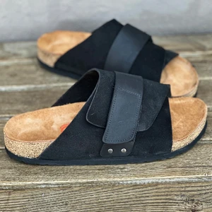 Kiev Deri Mantar Taban Ortopedik Terlik