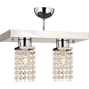Peter 2Li Sıralı Krom Kristalli, Taşlı Modern Tasarım Yatak Odası Kristal Salon Avize