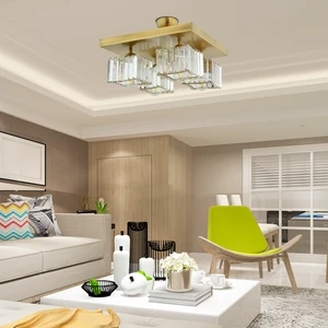 Rivia 4 Lü Eskitme Plafonyer Kristalli Taşlı Modern Tasarım Kristal Salon Avize