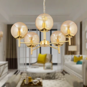Minar 5Li Gold Kaplama Modern Yatak odası Salon Avize
