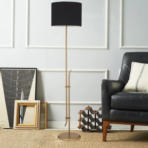 Jolly Siyah Şapkalı Eskitme Modern Tasarım Ayaklı Abajur Lamba Metal Lambader