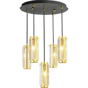 Natali 5Li Sarkıt Gold Modern Genç Odası Mutfak Salon Sarkıt Avize