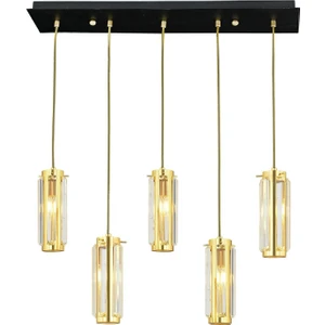NATALİ 5Lİ SIRALI GOLD SARKIT SALON- YEMEK MASASI AVİZE