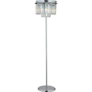 Nilüfer Yuvarlak Krom Kristal Taşlı Modern Tasarım Metal Lambader