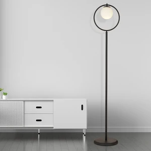 Falez Siyah Beyaz Camlı Modern Dekoratif Tasarım Metal Lambader