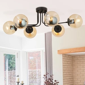 Tanyer 6Lı Siyah Modern Sarkıt Yatak odası Retro Salon Avize