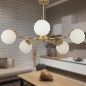 Sara 5Li Eskitme Boyalı Beyaz Camlı Modern Genç Odası Yemek Masası Üstü Salon Avize
