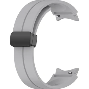 Samsung Galaxy Watch 6 Classic 47MM Kordon Silikon Mıknatıslı Ayarlanabilir HS19 Gri