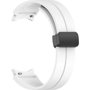 Samsung Galaxy Watch 6 Classic 47MM Kordon Silikon Mıknatıslı Ayarlanabilir HS19 Beyaz