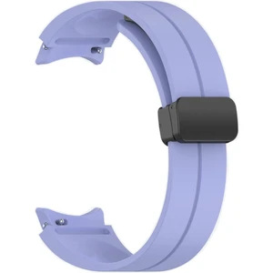 Samsung Galaxy Watch 6 Classic 47MM Kordon Silikon Mıknatıslı Ayarlanabilir HS19 Lila